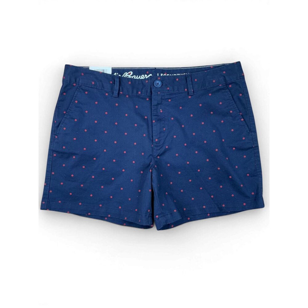 Eddie Bauer Womens Legendary Wash Hiking Shorts10 Slightly Curvy Swiss Dot Blue